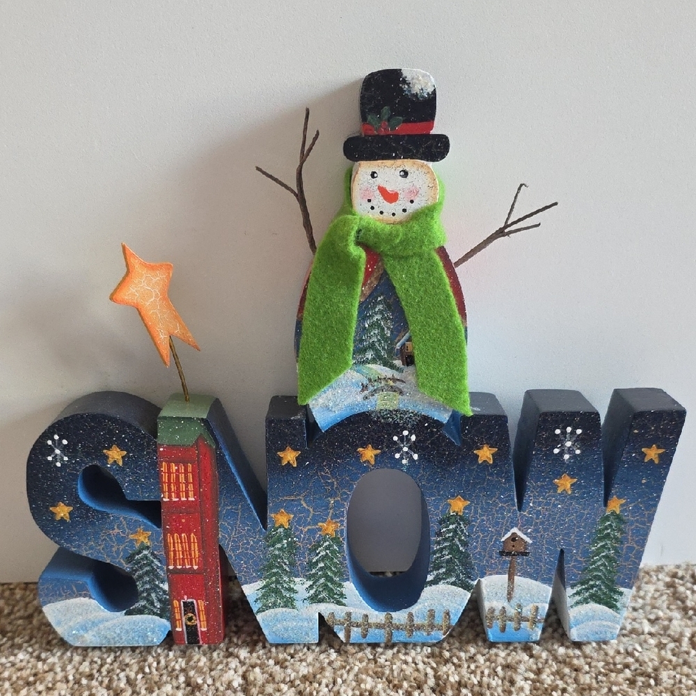 Winter Snowman Decor - Wood - Picture 5 of 7